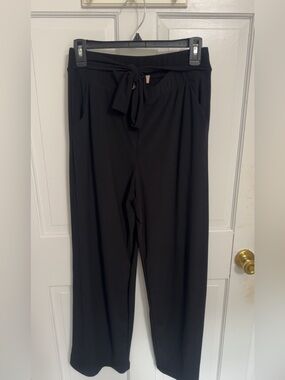 Philosophy Black Tie-Waist Wide Leg Pants